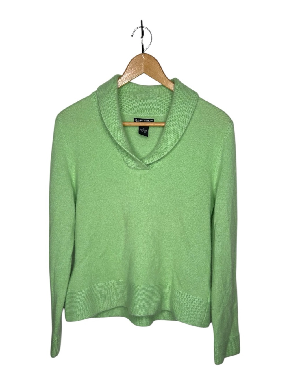 Daniel Bishop Light Green Shawl Collar Sweater large